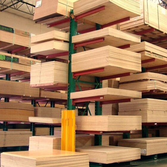 Sheets goods stacked one on top of the other at Austin Hardwoods
