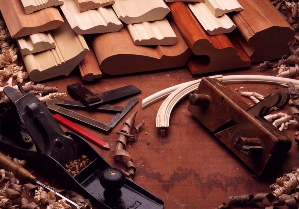 old wood working tools and mouldings