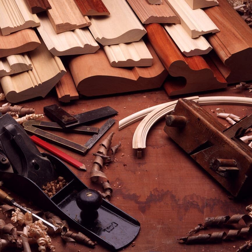 old wood working tools and mouldings